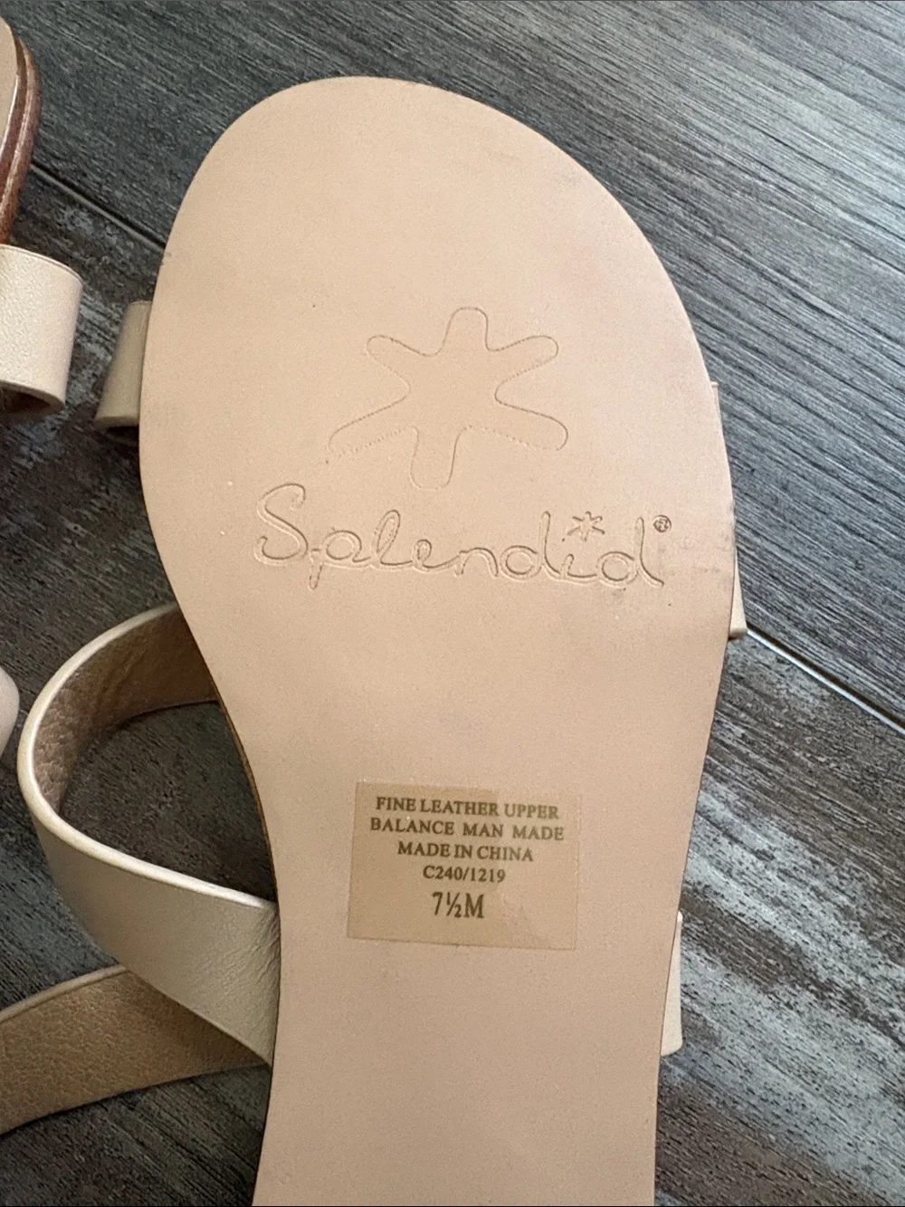Splendid Caracas Nude Leather Sandals  7.5